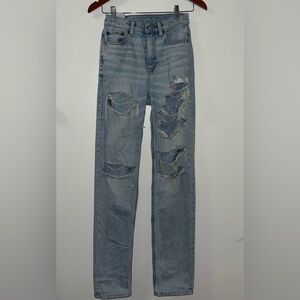 American Eagle Highest Rise Baggy Straight Jeans – Size 000